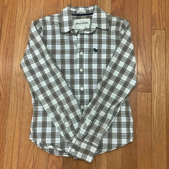 abercrombie kids Other - Boys Abercrombie Muscle Fit Long Sleeve Button Up Plaid Shirt Size Large EUC